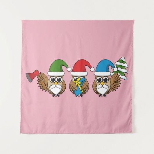 Drie grappige kerstkoepels wandkleed (Voorkant)