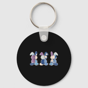 Drie grappige konijnen patchwork eieren konijn hap sleutelhanger
