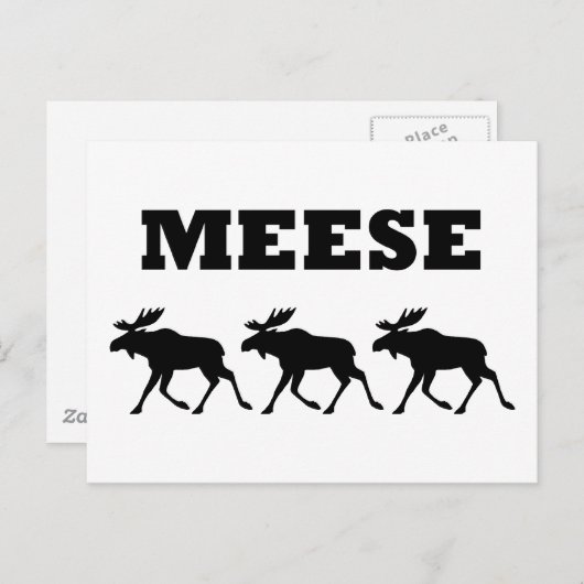 Drie Grappige Meese Briefkaart (Voorkant / Achterkant)