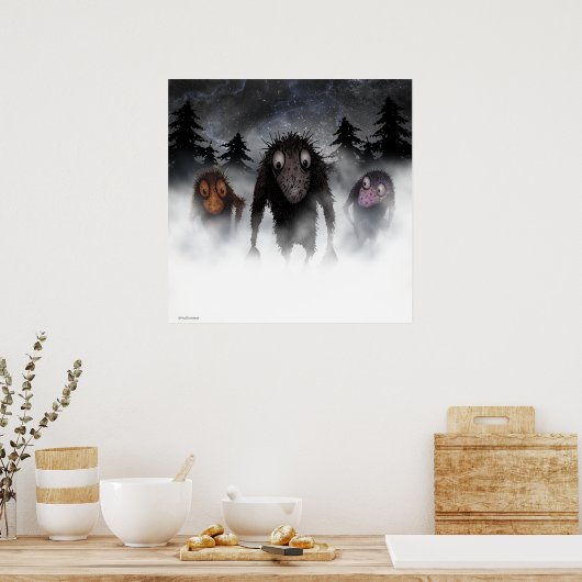 Drie grappige monstertrollen poster (Keuken)