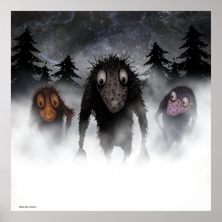 Drie grappige monstertrollen poster