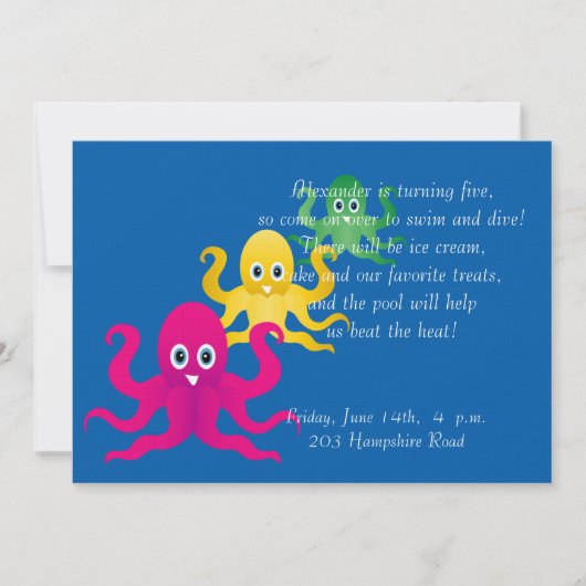 Drie grappige octopieën kaart (Voorkant)