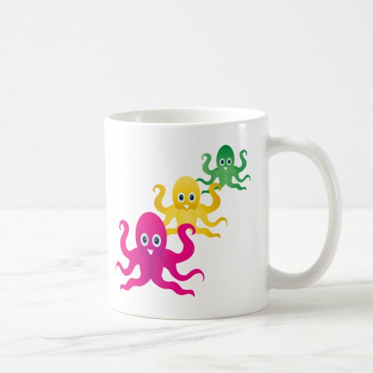Drie grappige octopieën koffiemok (Rechts)
