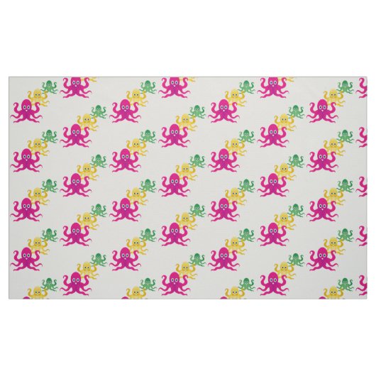 Drie grappige octopieën stof (Fat Quarter)