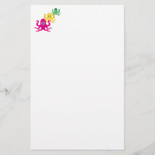 Drie grappige octopussen briefpapier