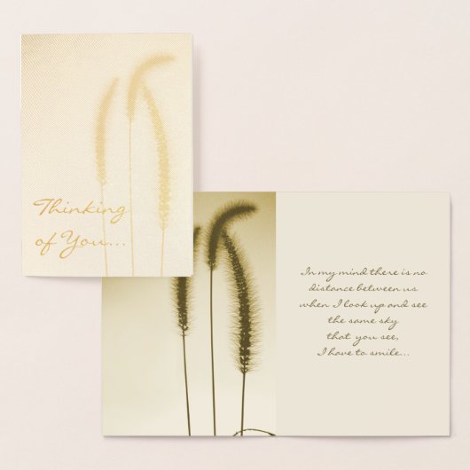 Drie Grass Head Silhouette Thinking You Gold Folie Kaarten (Display)