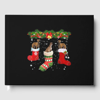 Drie Greyhound Dog in Sock-kerstkerstkerstkerstker Gastenboek