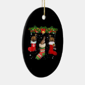 Drie Greyhound Dog in Sock-kerstkerstkerstkerstker Keramisch Ornament (Rechts)