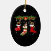Drie Greyhound Dog in Sock-kerstkerstkerstkerstker Keramisch Ornament (Voorkant)