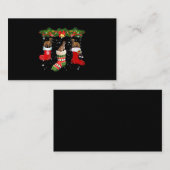 Drie Greyhound Dog in Sock-kerstkerstkerstkerstker Visitekaartje (Voorkant / Achterkant)