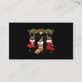 Drie Greyhound Dog in Sock-kerstkerstkerstkerstker Visitekaartje (Voorkant)