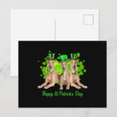 Drie Greyhound Dogs Happy Stpatricks Day Gift Feestdagenkaart (Voorkant / Achterkant)