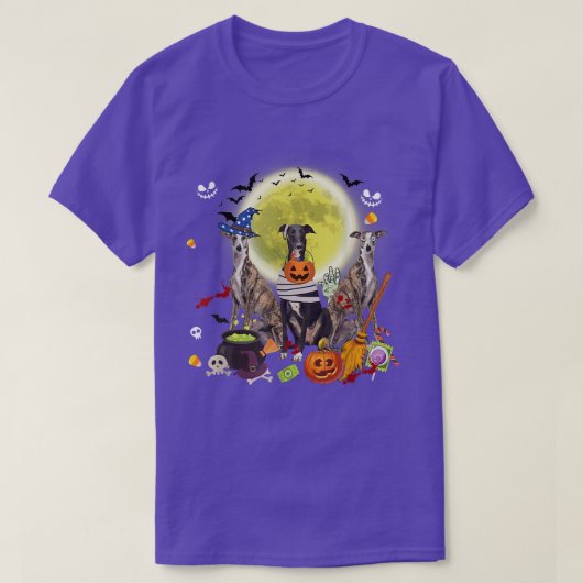 Drie Greyhound Dogs Witch Scary Mummy Halloween T-shirt (Design voorkant)