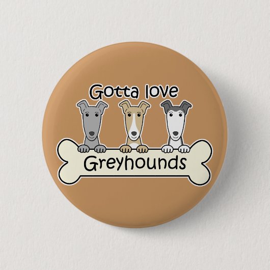 Drie Greyhounds Ronde Button 5,7 Cm (Voorkant)