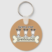 Drie Greyhounds Sleutelhanger (Voorkant)