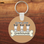 Drie Greyhounds Sleutelhanger (Voorkant)