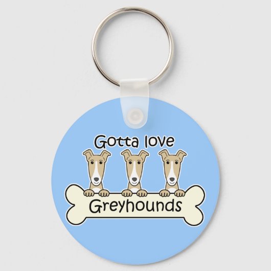 Drie Greyhounds Sleutelhanger (Voorkant)