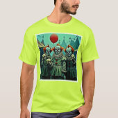 Drie griezelige clowns Schedel Angst Design T-shirt (Voorkant)