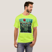 Drie griezelige clowns Schedel Angst Design T-shirt (Voorkant volledig)