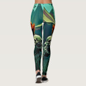 Drie griezelige clowns schedel angst ontwerp leggings (Achterkant)