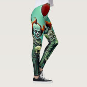Drie griezelige clowns schedel angst ontwerp leggings (Rechts)