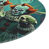 Drie griezelige clowns schedel angst ontwerp snijplank (Hoek)