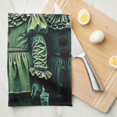 Drie griezelige clowns schedel angst ontwerp theedoek (Quarter Fold)