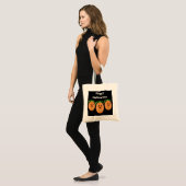 Drie grijnzende pompoenen tote bag (Voorkant (model))