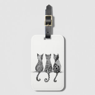 Drie grillige katten bagagelabel