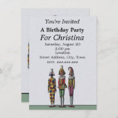 Drie grillige verjaardag kleurrijke Jester poppen Kaart (Voorkant / Achterkant)