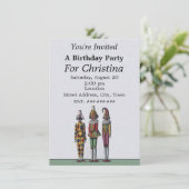 Drie grillige verjaardag kleurrijke Jester poppen Kaart (Staand voorkant)