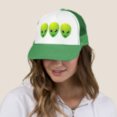 Drie groene Aliens - Gepersonaliseerd Trucker Pet (In situ)
