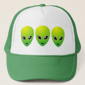 Drie groene Aliens - Gepersonaliseerd Trucker Pet (Voorkant)