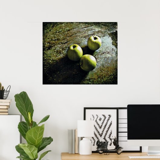 Drie groene appels afdrukken poster (Thuiskantoor)