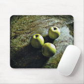 Drie Groene Apples mousepad Muismat (Met muis)