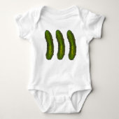 Drie groene Dills Kosher Dill Pickle Pickles Romper (Voorkant)