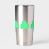 Drie Groene Klaver Drie-eenheid Geïsoleerde Drinkbeker (Voorkant)