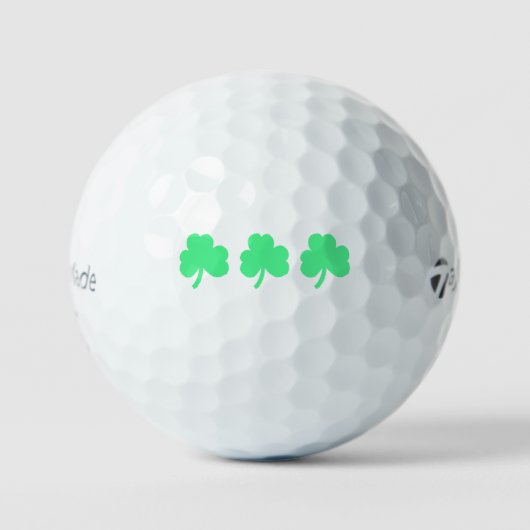 Drie Groene Klavertje Drie-eenheid Golfballen (Voorkant)
