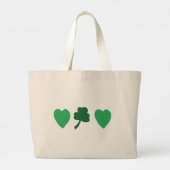 Drie Groene Klavertje Drie-eenheid Grote Tote Bag (Achterkant)