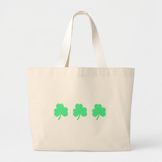 Drie Groene Klavertje Drie-eenheid Grote Tote Bag (Voorkant)