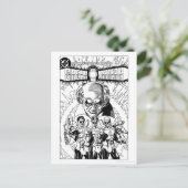 Drie Groene Lantaarns Comic Hoesje, zwart en wit Briefkaart (Staand voorkant)