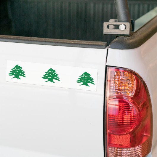 DRIE groene Libanese cedar-boom Bumpersticker (Op Truck)