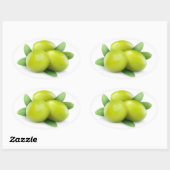 Drie groene olijven ovale sticker (Vel)