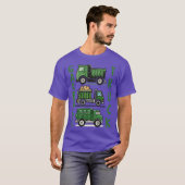 Drie Groene Vuilniswagen T-shirt (Voorkant volledig)