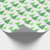 Drie groene Waterverf Polka Dot Trees Cadeaupapier (Hoek)