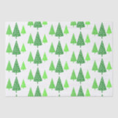 Drie groene Waterverf Polka Dot Trees Tissuepapier (Voorkant)