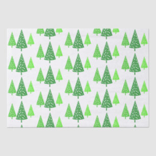 Drie groene Waterverf Polka Dot Trees Tissuepapier