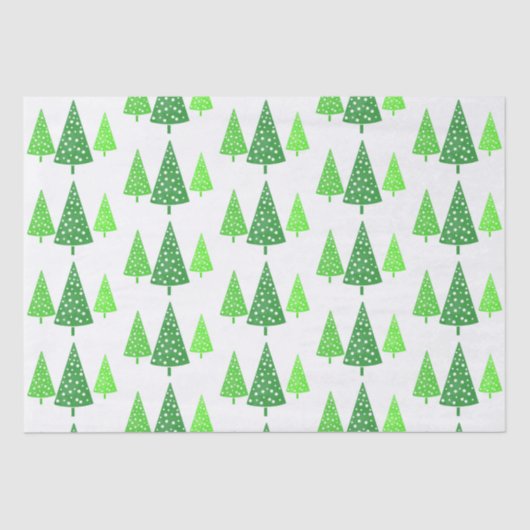 Drie groene Waterverf Polka Dot Trees Tissuepapier (Voorkant)