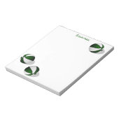 Drie groene witte basketballen aangepaste naam notitieblok (Linkerzijde)