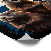 Drie Grondhonden En Een Maan Grappige Groundhog Da Poster (Hoek)